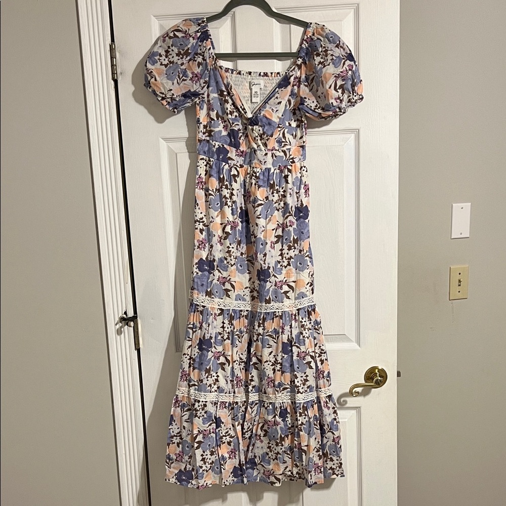Floral Maxi Dress with Puff Sleeves